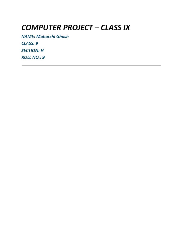 Java Programs for Class IX Students | PDF | Computing | Computer ...