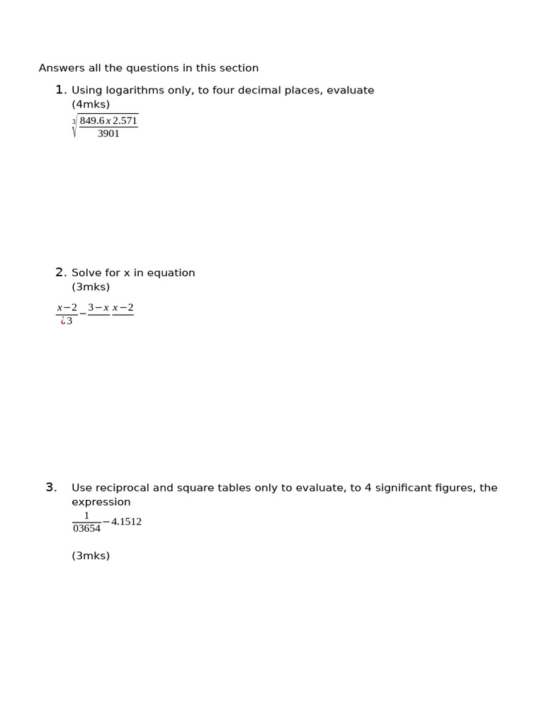 Answers All The Questions in This Section | PDF