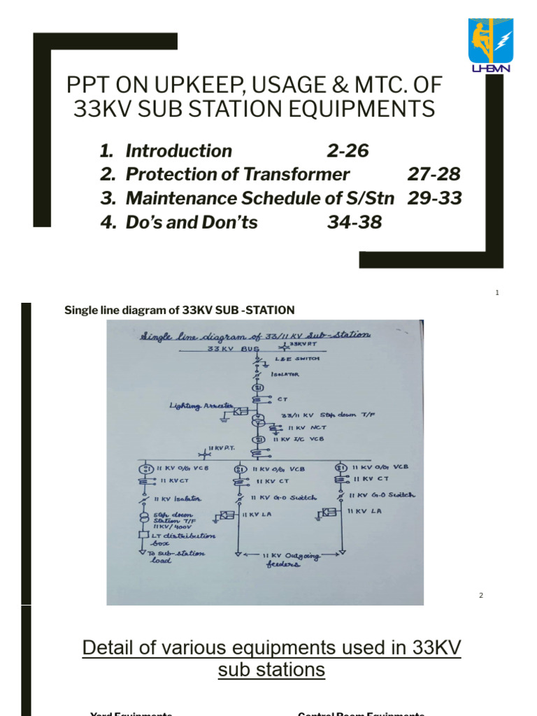 33KV Sub Stations M&P Training Classes or | PDF | Transformer ...