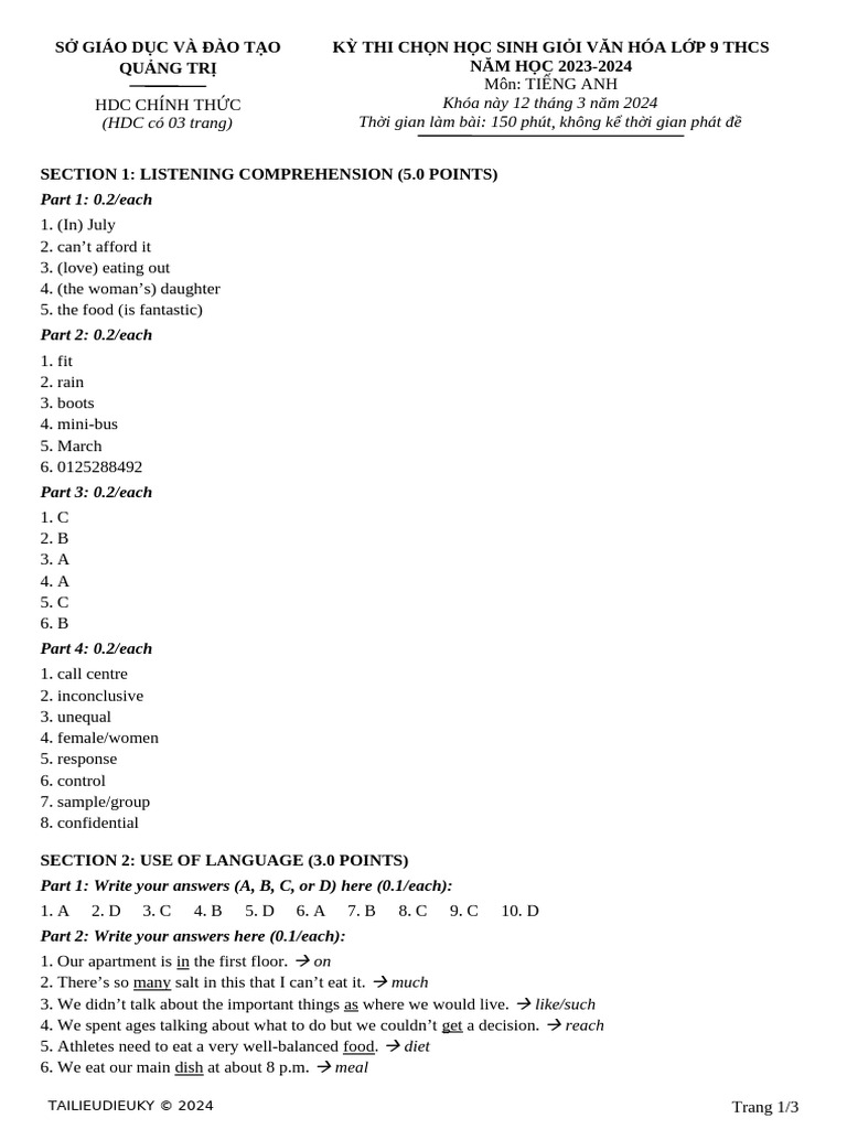 Grade 9 English Exam Guide 2024 | PDF | Linguistics | Human Communication