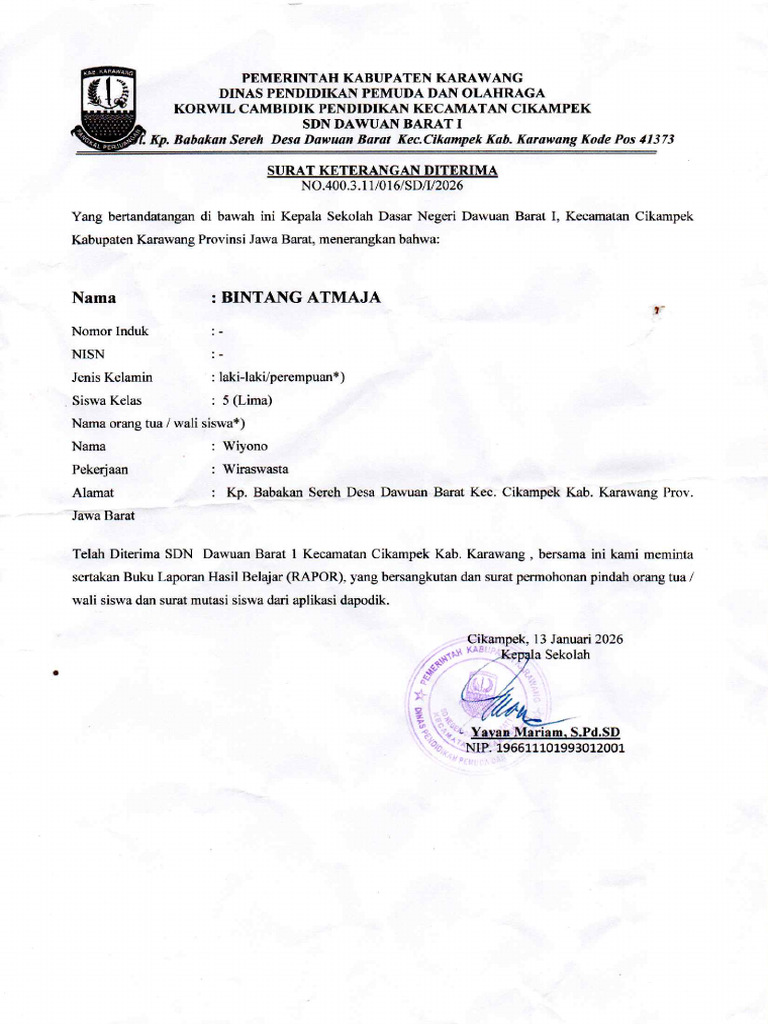 Surat Diterima | PDF