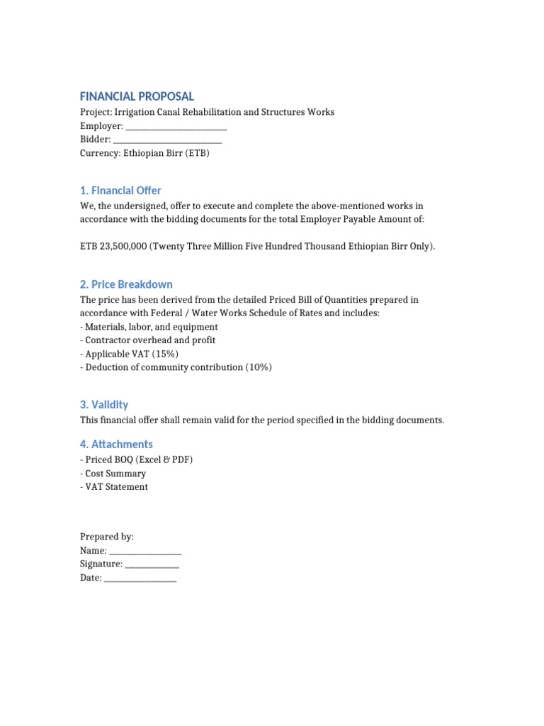 Financial Proposal 23 5M | PDF