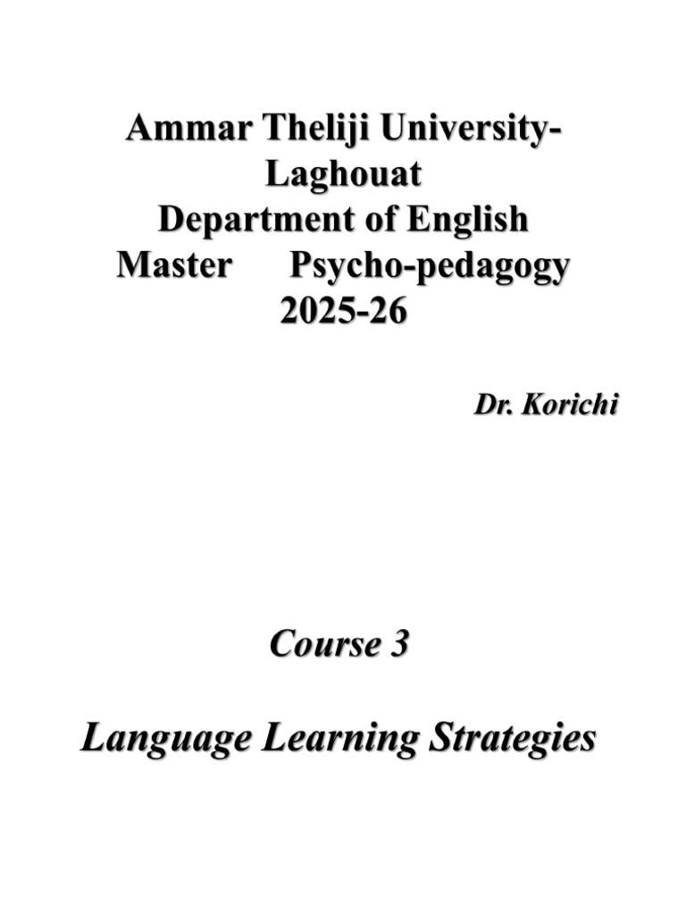Understanding Language Learning Strategies | PDF | Learning | Language ...