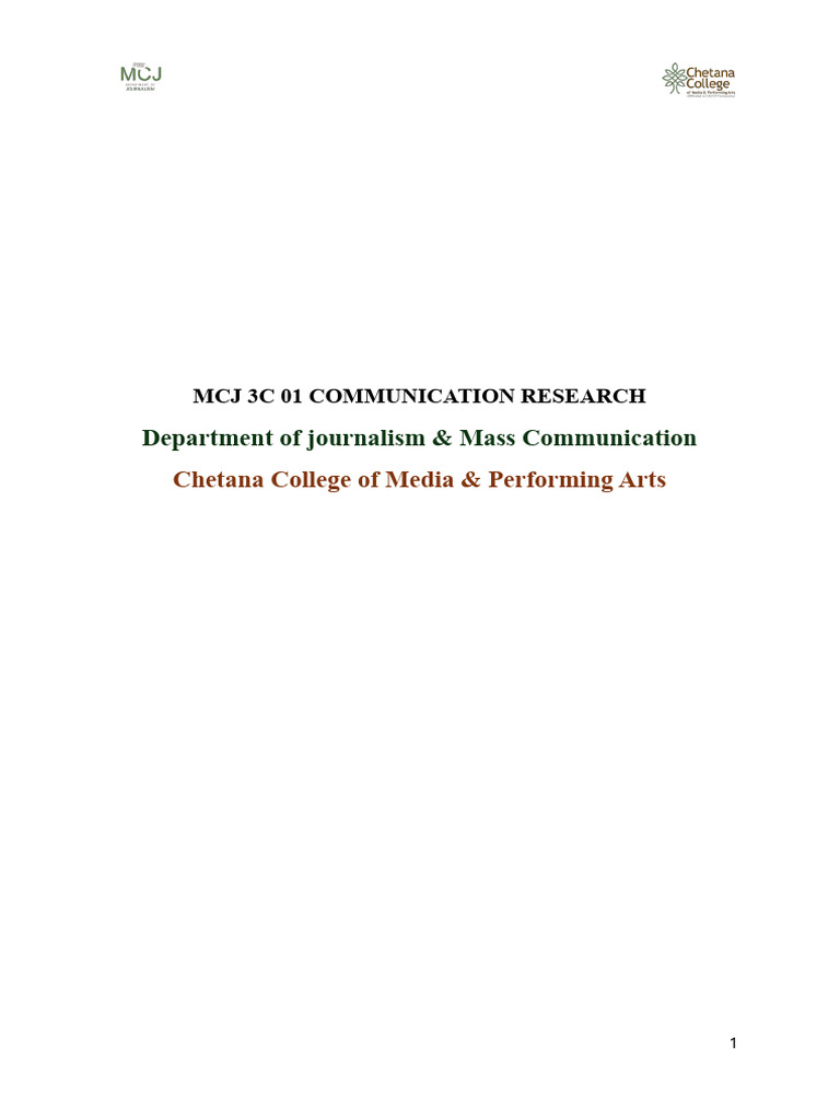 Communication Research Course Overview | PDF | Methodology | Statistics