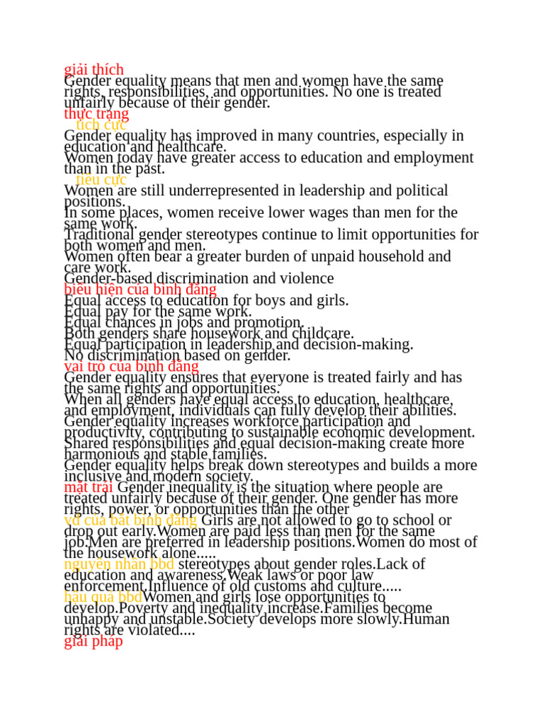 Understanding Gender Equality Issues | PDF | Gender Studies | Gender ...