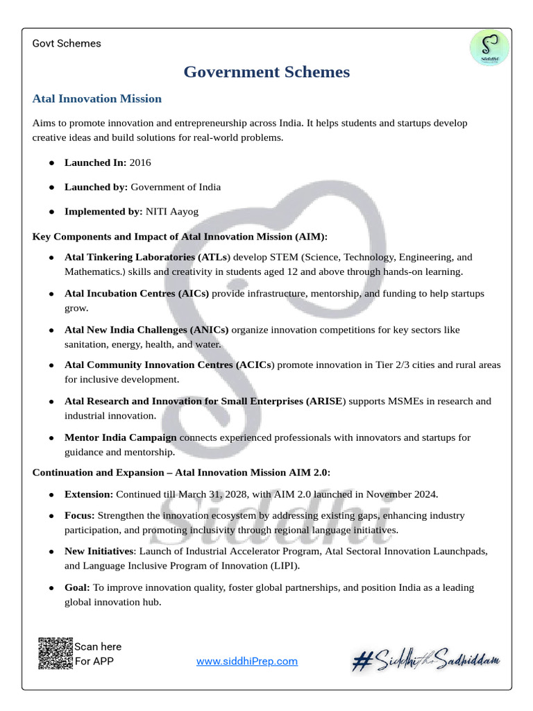 Overview of Indian Government Schemes | PDF