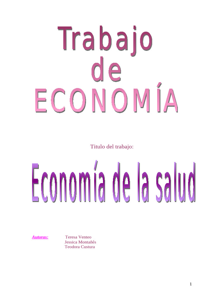 Economía de la Salud: Costos y Eficiencia | PDF | Economía de la Salud ...