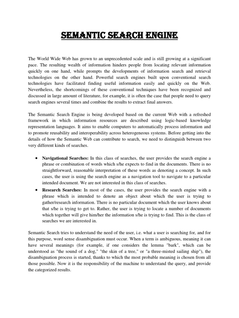 Understanding Semantic Search Engines | PDF | Information Science ...