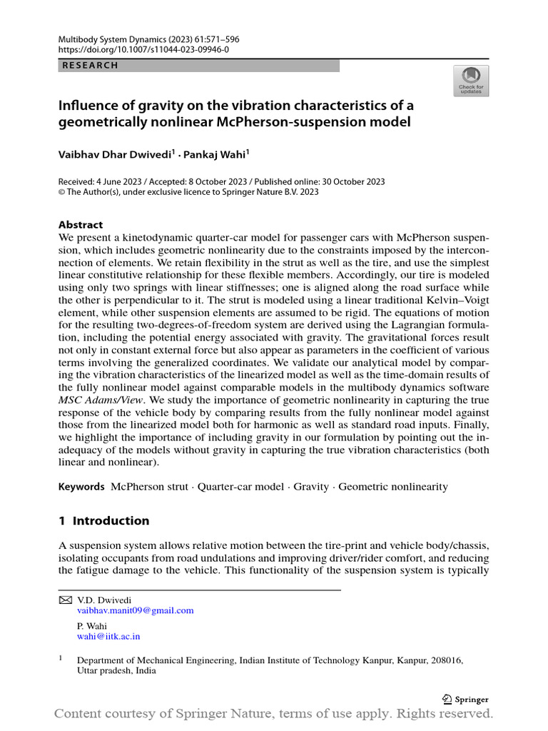 Influence of Gravity on the Vibration Characterist Geometrically ...