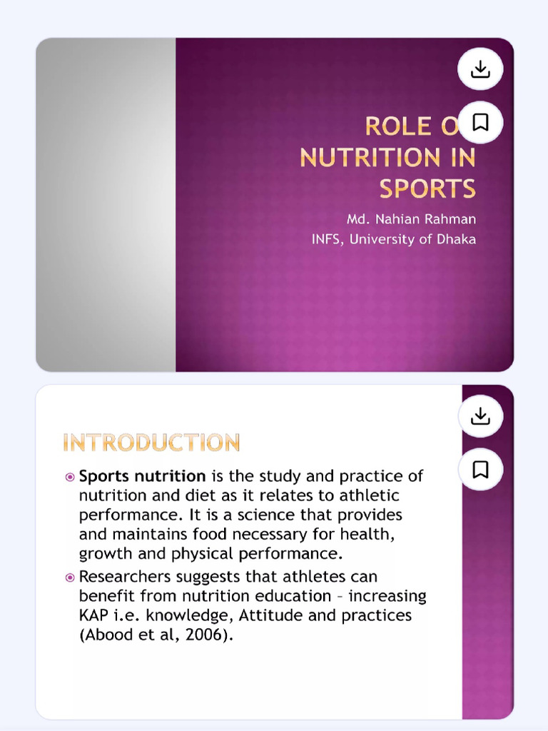 Sports Nutrition for Optimal Performance | PDF | Dehydration | Glycogen
