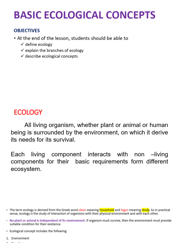 Understanding Basic Ecological Concepts | PDF | Natural Environment ...