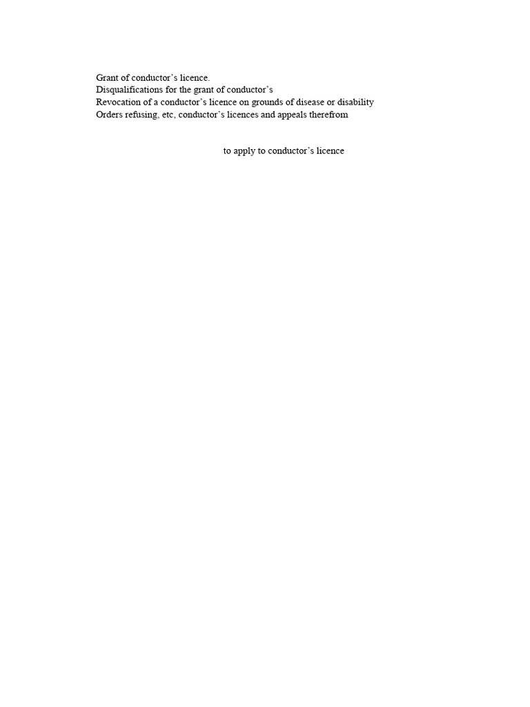 Conductor's Licence and Vehicle Registration Guide | PDF
