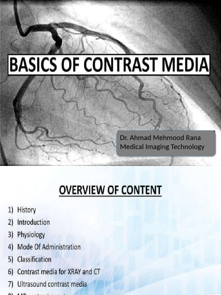 Basics of Contrast Media | PDF
