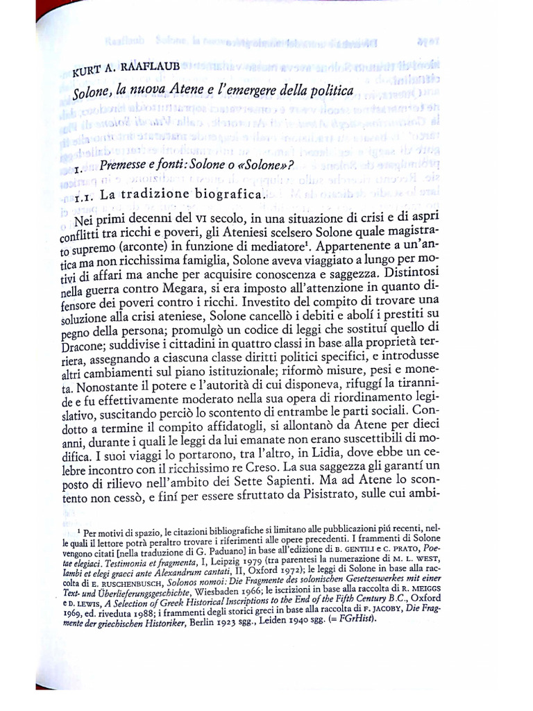 Solone, La Nuova Atene e l'Emergere Della Politica - Kurt a. Raauflaub ...