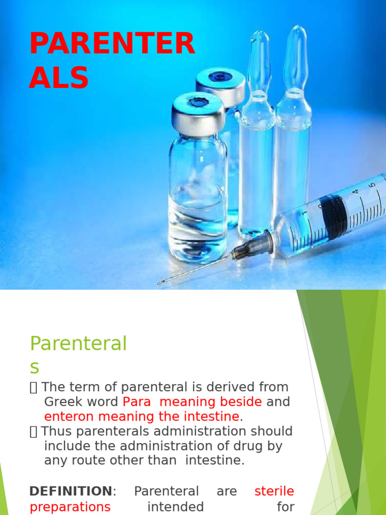 Parenteral Drug Administration Overview | PDF | Injection (Medicine ...