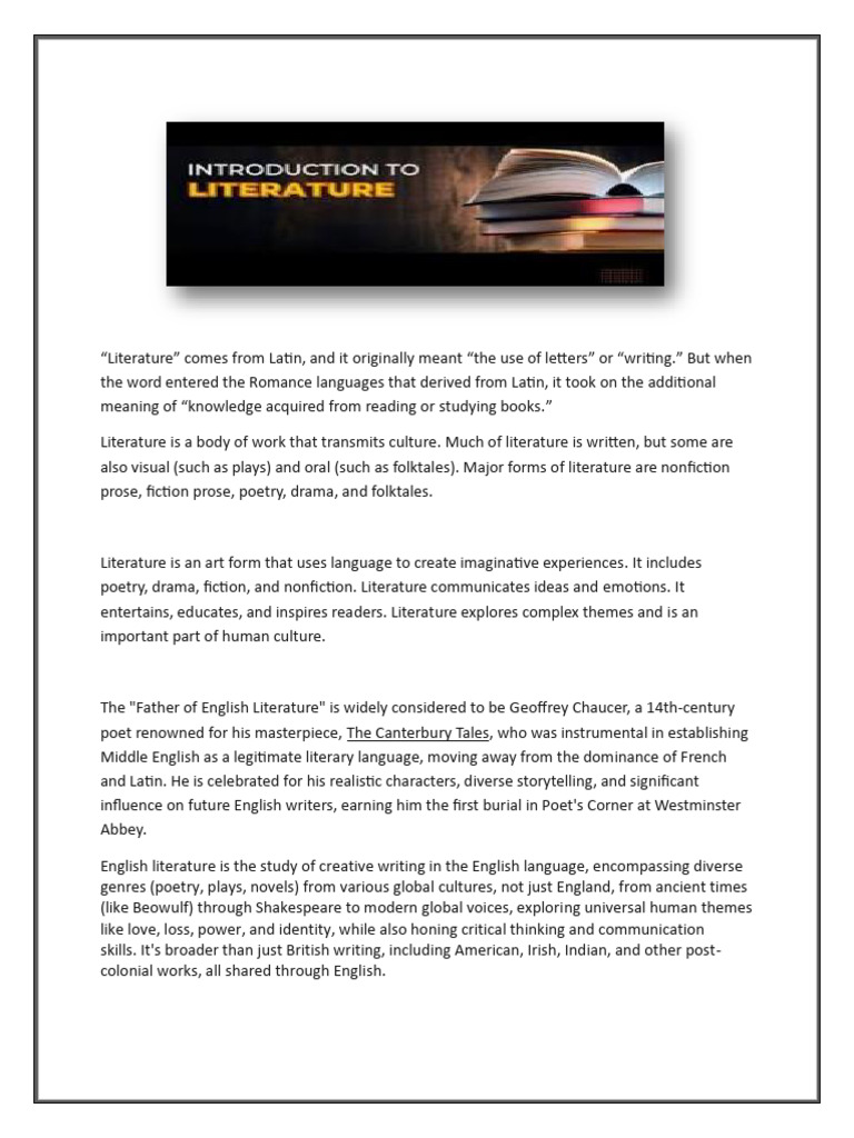 Understanding Literature's Forms and Impact | PDF | Narrative | Poetry
