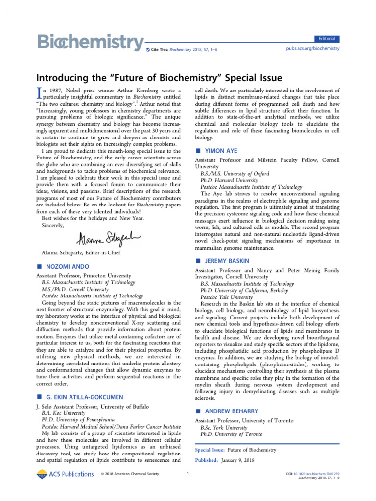 Future of Biochemistry Special Issue | PDF | Proteins | Enzyme