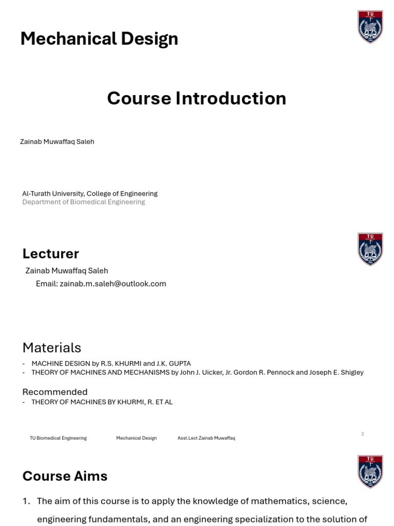 Biomedical Engineering Machine Design | PDF | Engineering | Machines