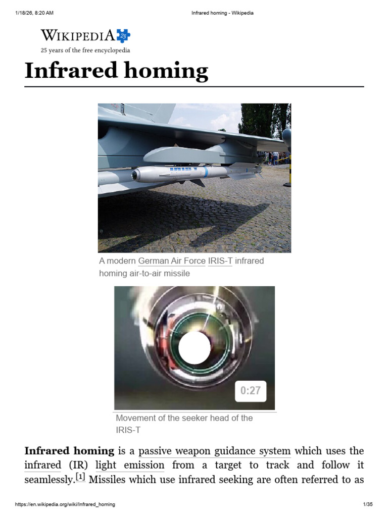 IRIS-T Infrared Homing Missile Overview | PDF | Missile | Missile Types