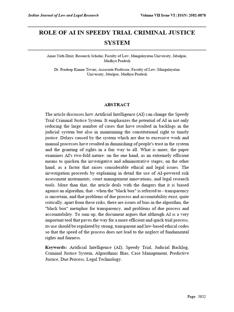 AI's Impact on Speedy Criminal Trials | PDF | Artificial Intelligence ...