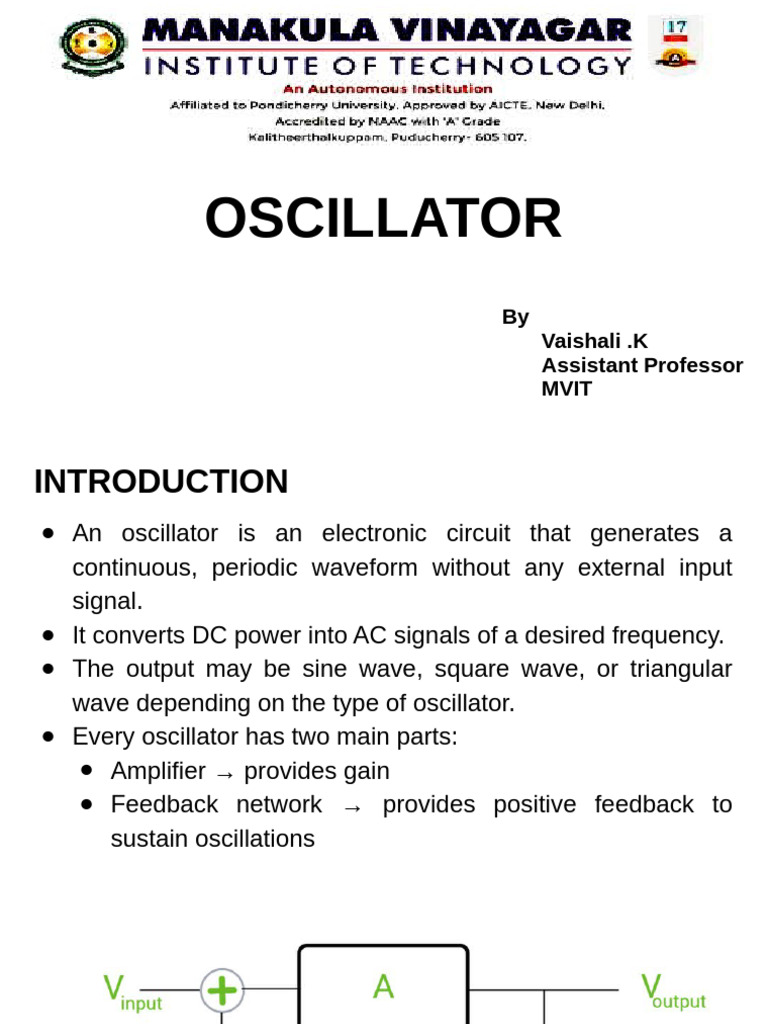 Understanding Oscillators: Types & Functions | PDF | Electronic ...