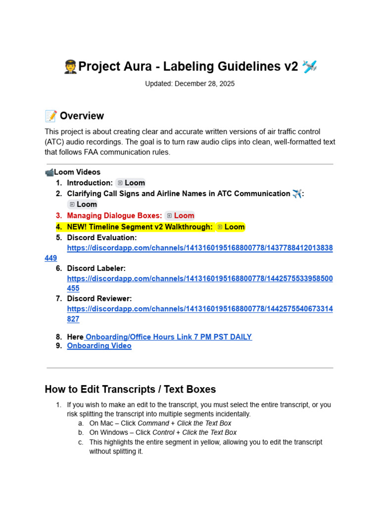 Project Aura ATC Transcription Guide | PDF | Letter Case | Linguistics
