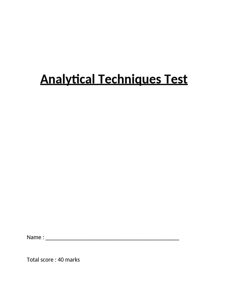 Analytical Techniques Test | PDF