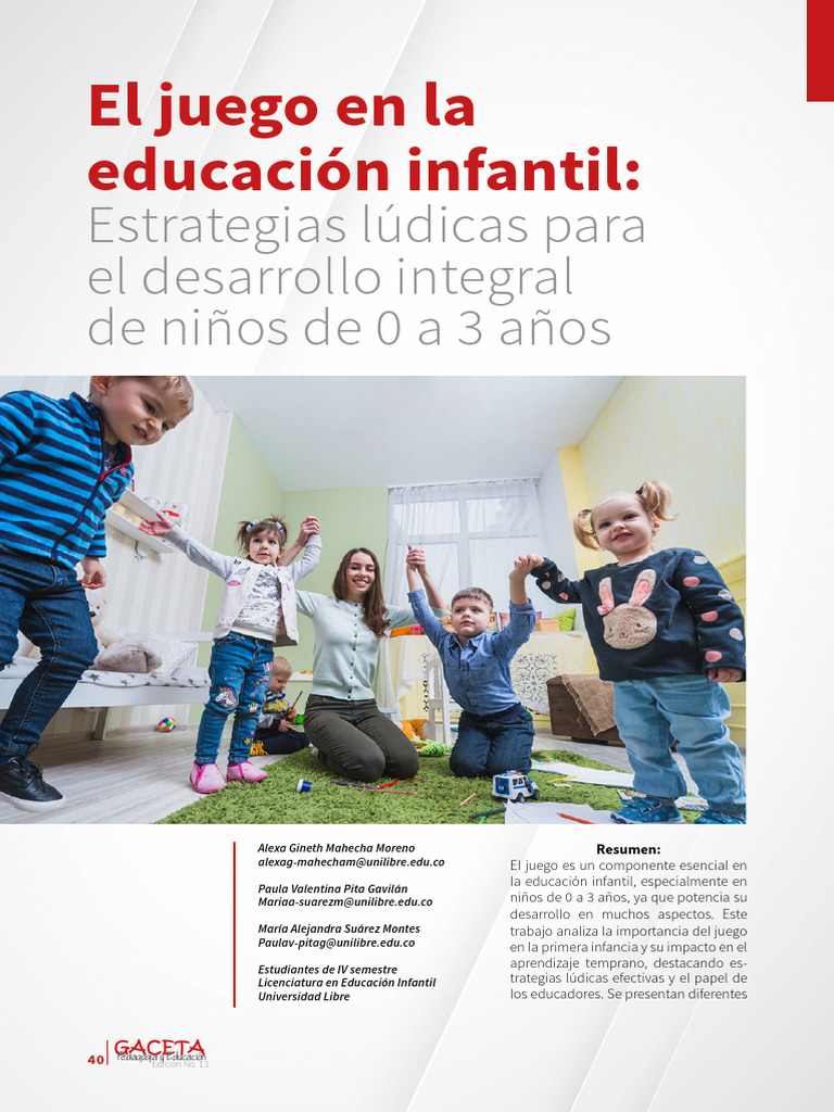 El Juego en La Educacion Infantil | PDF | Educación de la primera ...