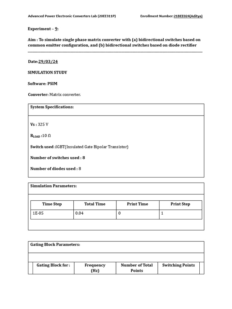 21BEE024-exp9 | PDF | Power Electronics | Electromagnetism