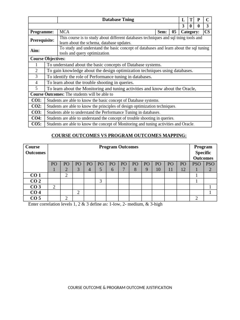 Database Tuning and Optimization Course | PDF | Databases | Engineering