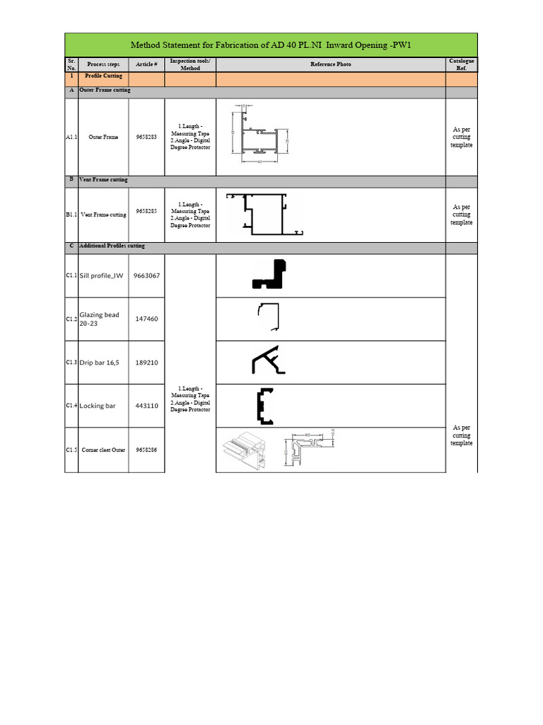 AD 40 PL.NI Fabrication Process Guide | PDF