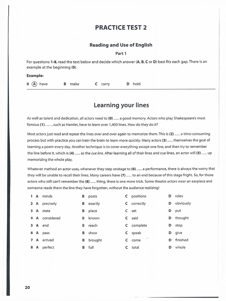 Practice Test 2: Reading Skills Assessment | PDF | Chocolate