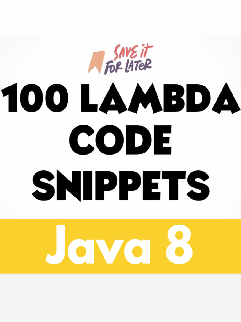 Java 8 CheatSheet | PDF