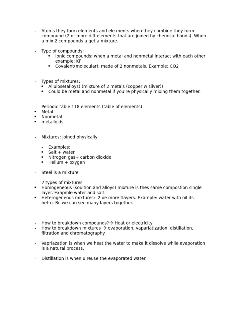 Compounds and Mixtures Explained | PDF