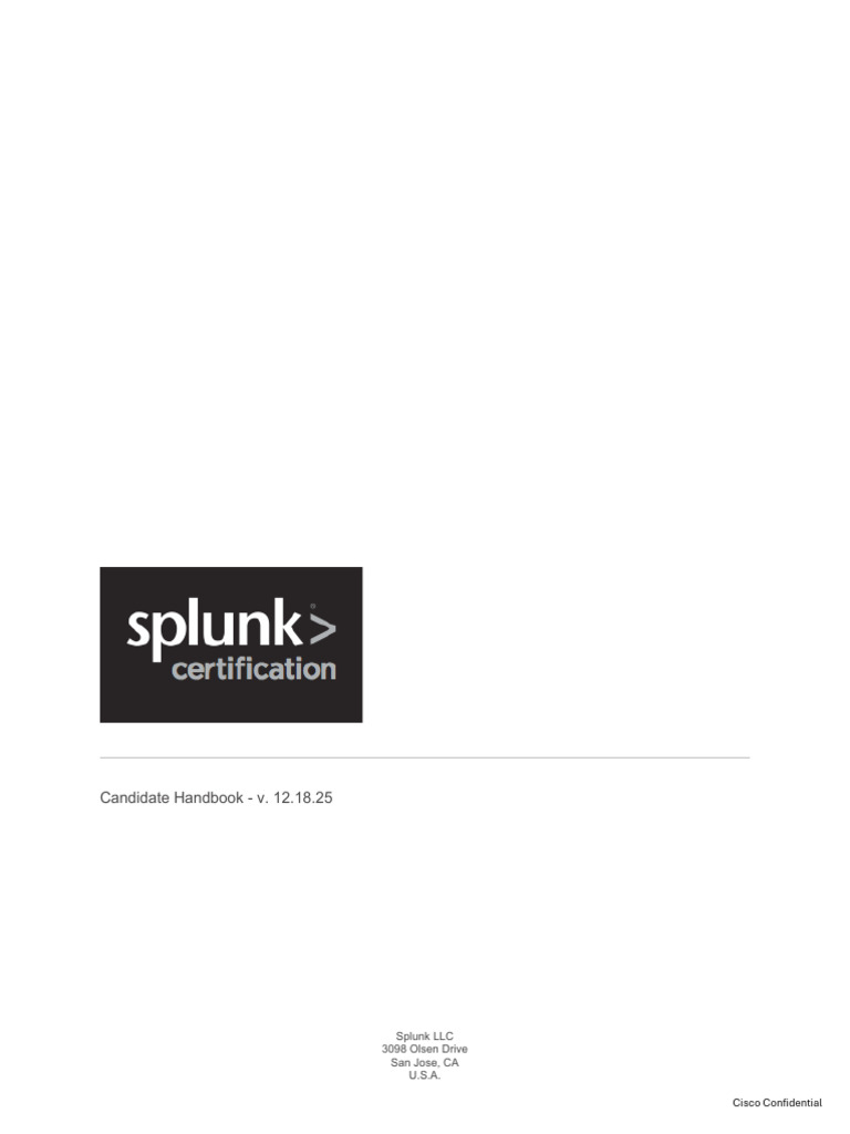 Splunk Certification Candidate Handbook | PDF | Cisco Certifications ...