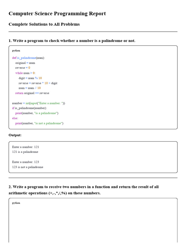 Computer Science Programming Solutions | PDF | Letter Case | Filename