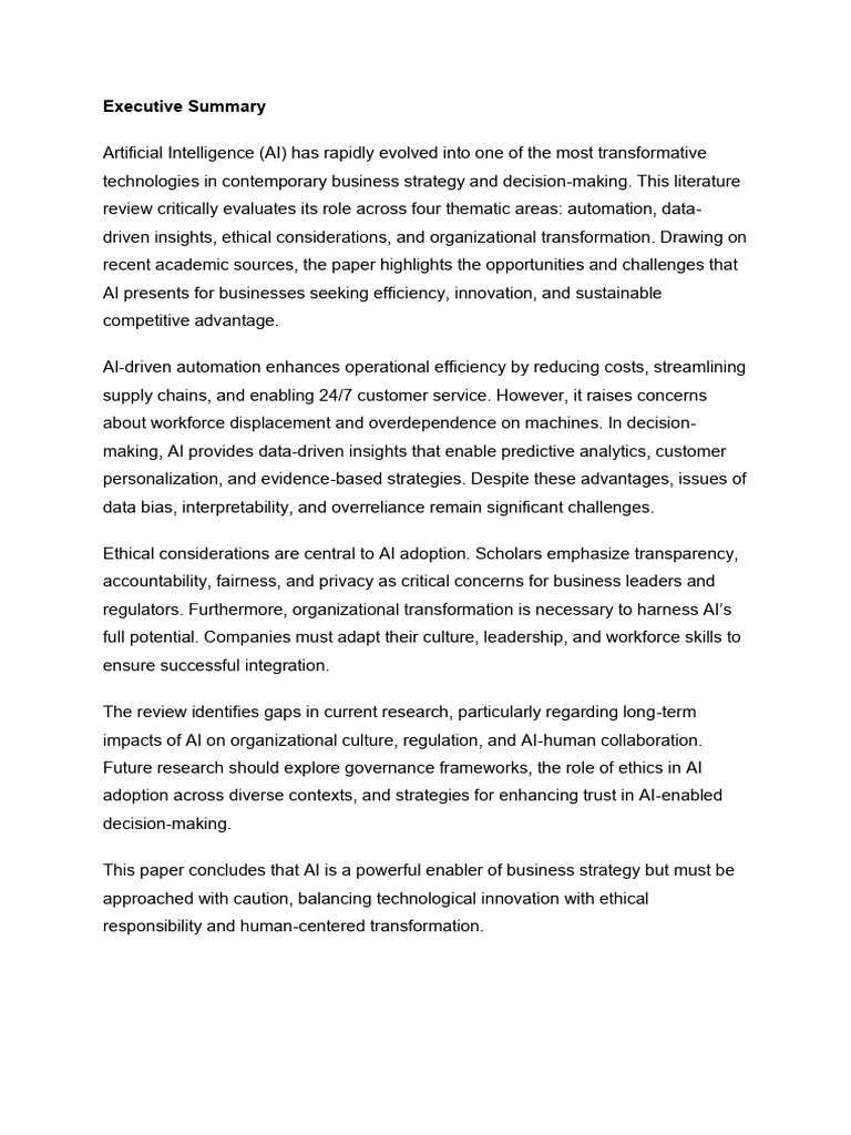 AI's Impact on Business Strategy | PDF | Artificial Intelligence ...