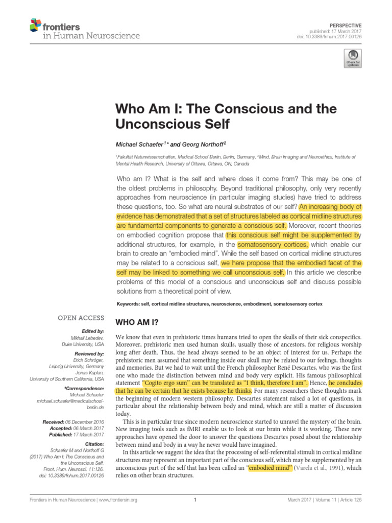 Conscious vs. Unconscious Self Explained | PDF | Embodied Cognition ...