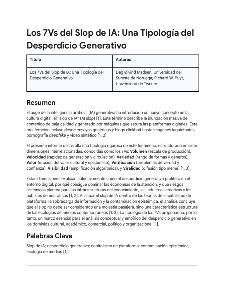 7Vs del Slop de IA: Desperdicio Generativo | PDF | Inteligencia ...