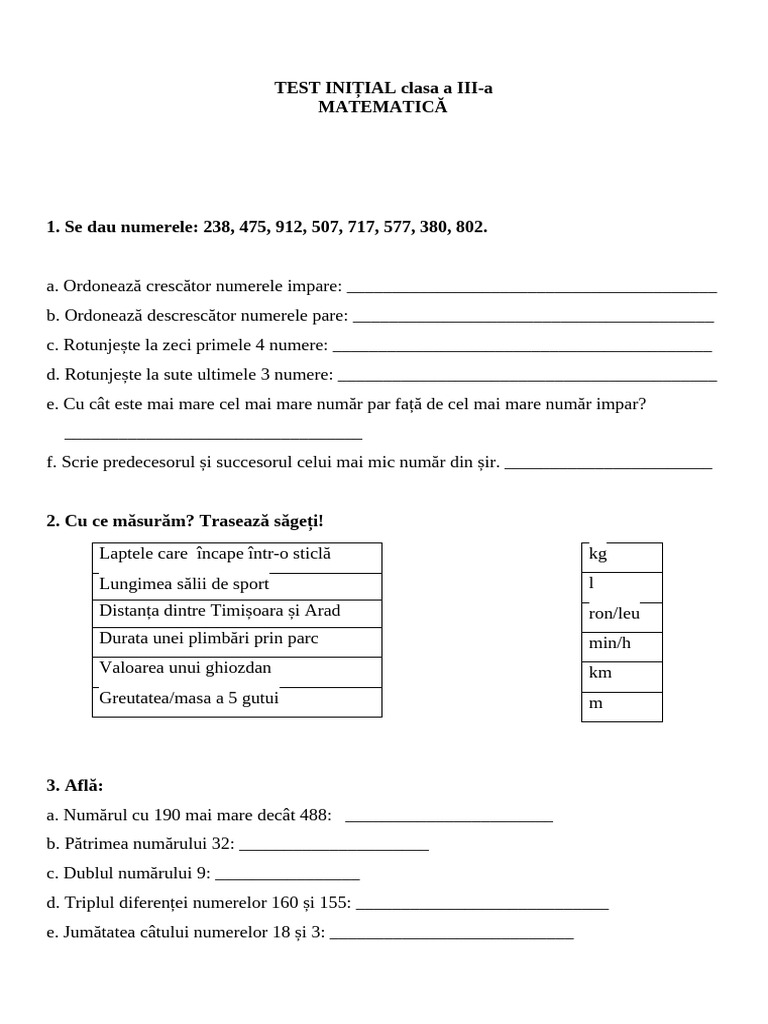 Test MEM Inițial | PDF