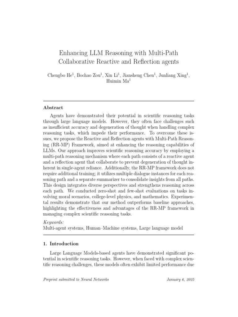 Enhancing LLM Reasoning with RR-MP Framework | PDF | Reason | Decision ...