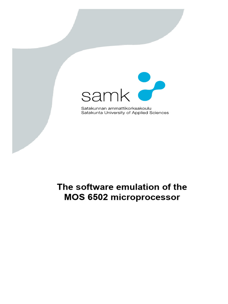 MOS 6502 Microprocessor Emulator Guide | PDF | Central Processing Unit ...