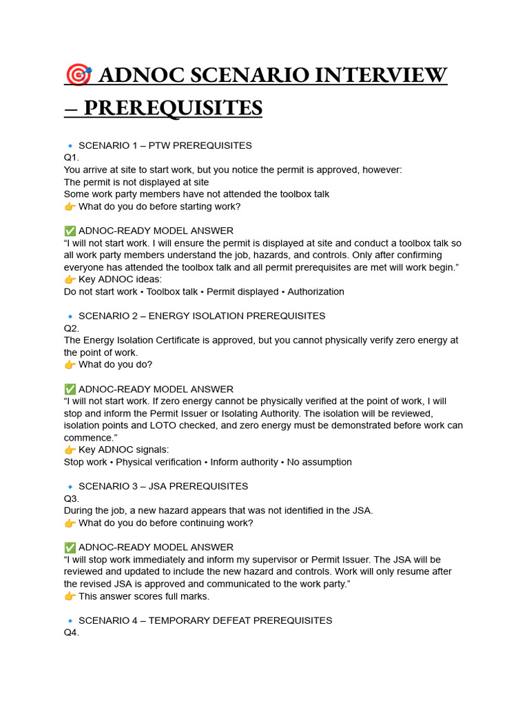 Andoc Scenario Questions - Prerequisites | PDF
