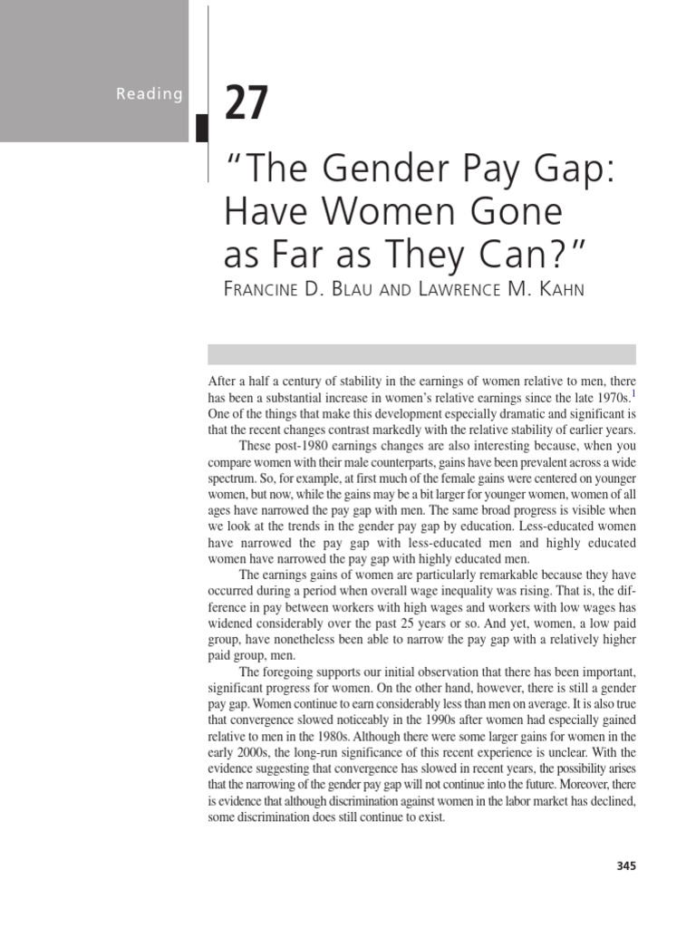 Gender Pay Gap Trends and Insights | PDF | Gender Pay Gap | Labour ...