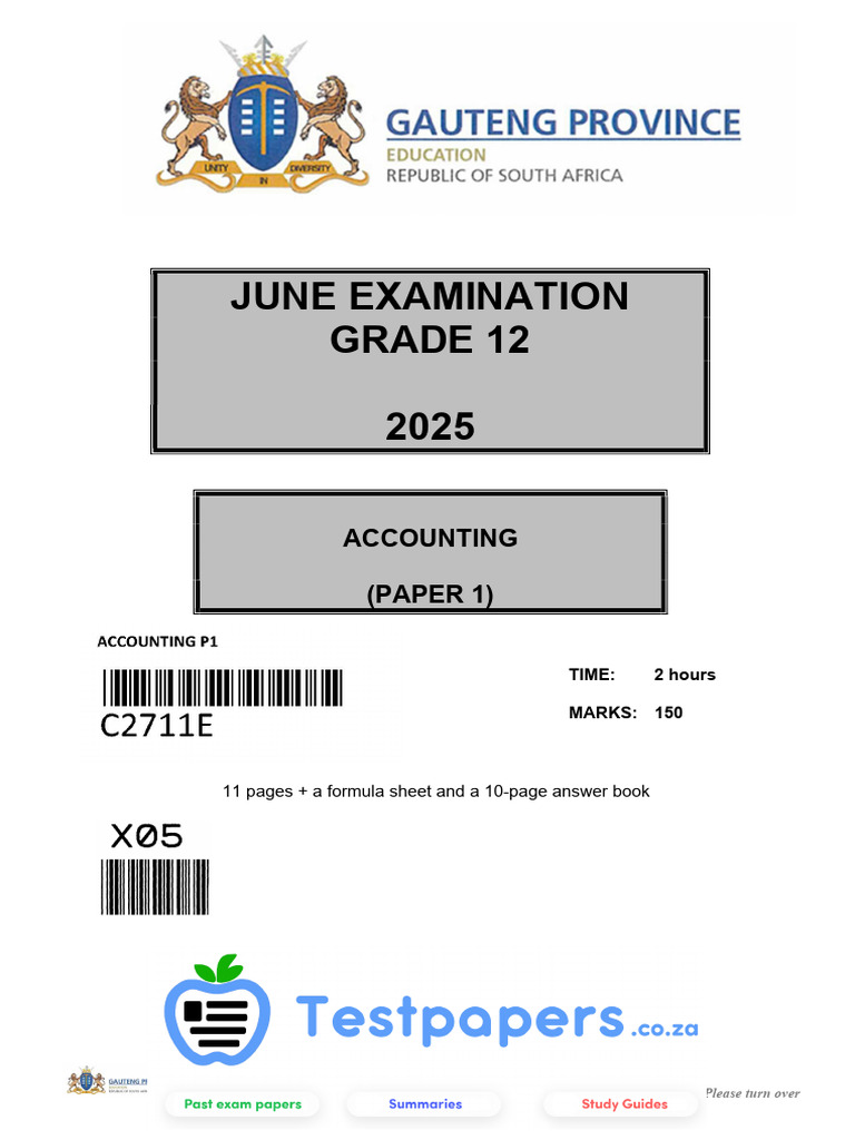 Grade 12 Accounting Exam Paper 2025 | PDF | Dividend | Equity (Finance)
