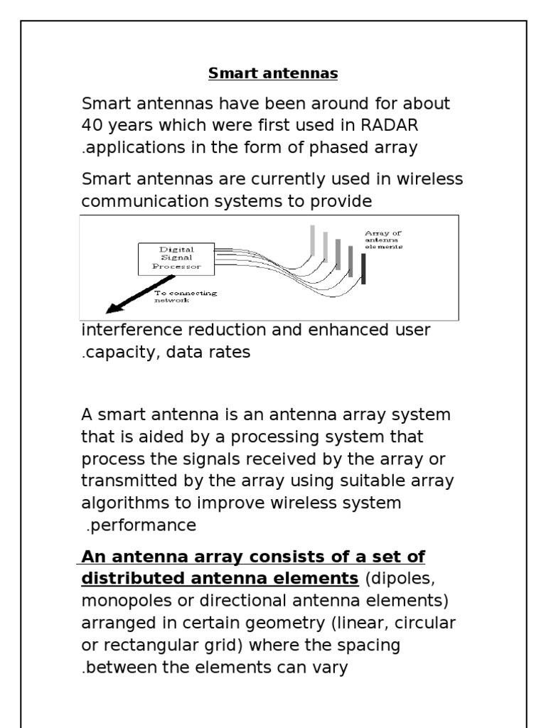 Overview of Smart Antenna Technology | PDF | Antenna (Radio) | Mimo