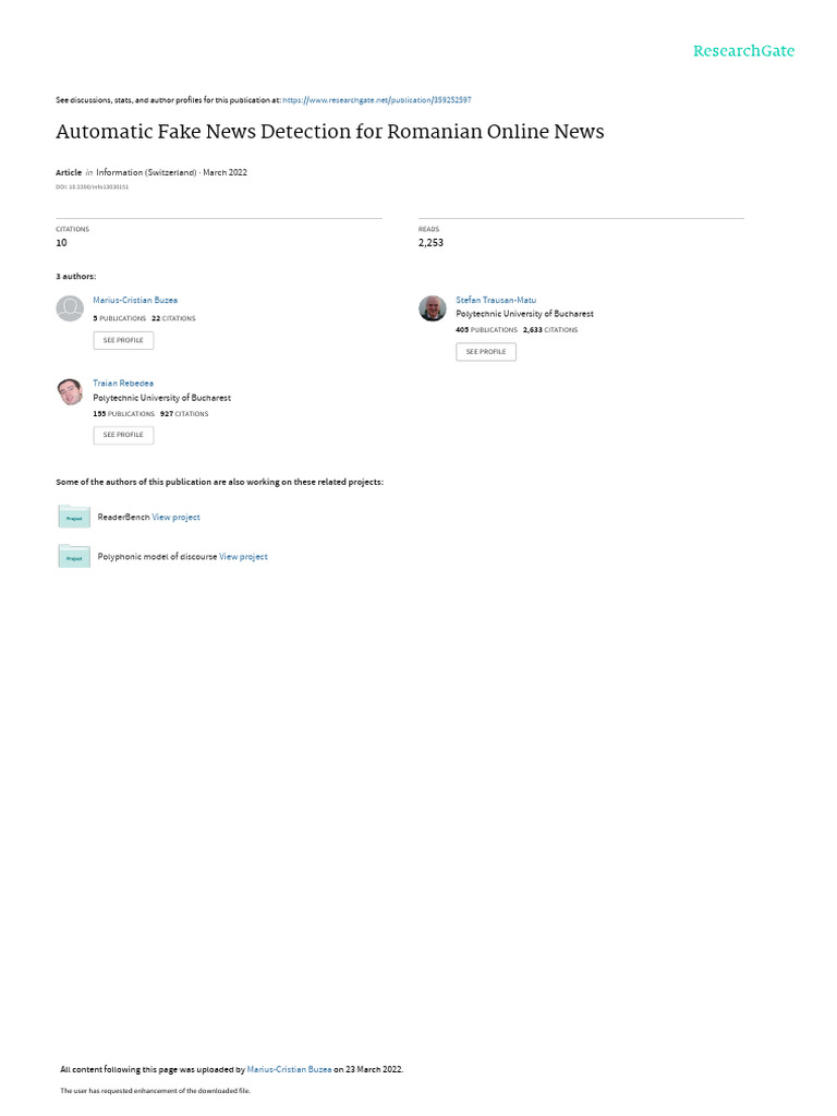 Romanian Fake News Detection System | PDF | Support Vector Machine ...