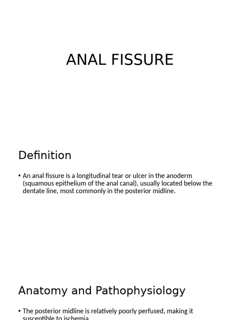 Understanding Anal Fissures: Causes & Treatment | PDF | Medical ...