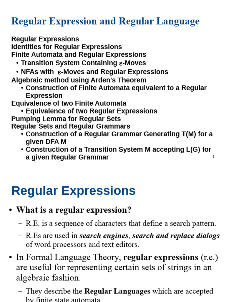 FLAT Chapter Three Regular Expressions and Finite Automata | PDF ...