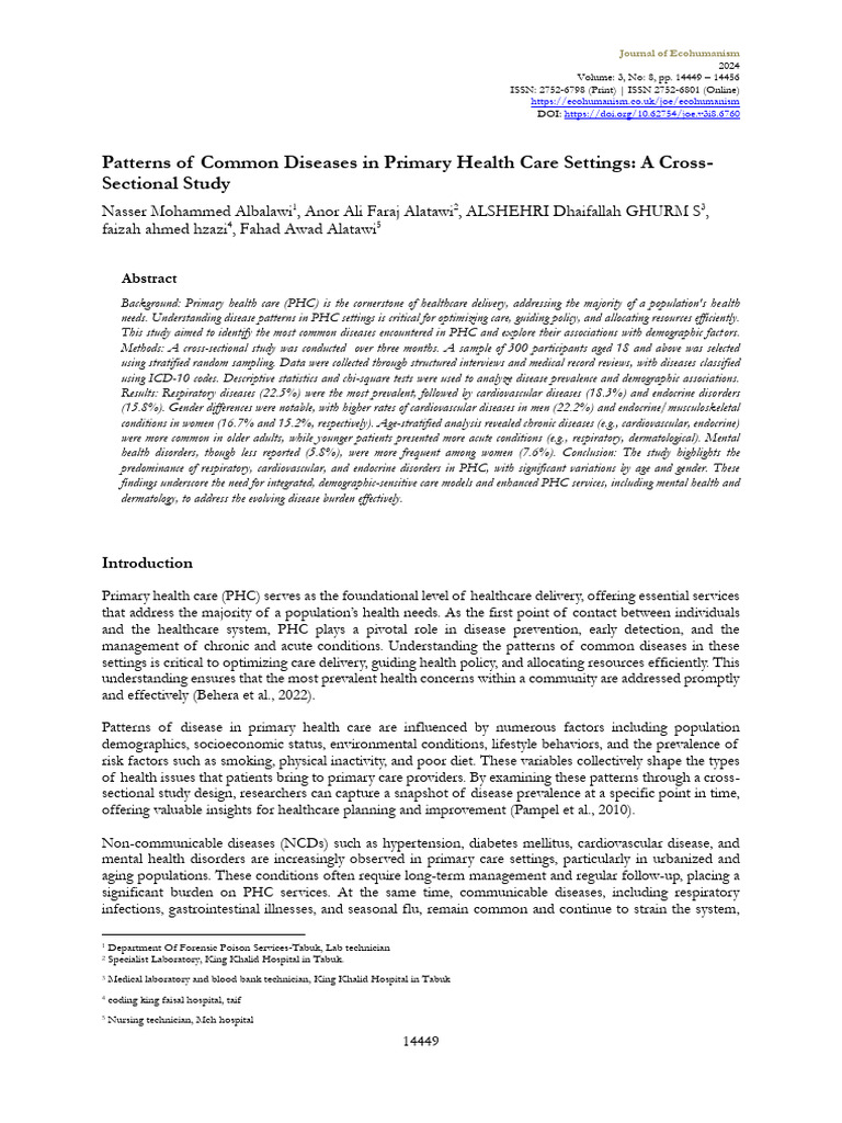 Common Disease Patterns in Primary Care | PDF | Chronic Condition ...
